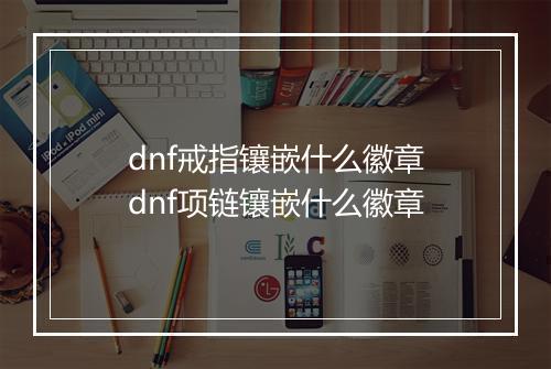 dnf戒指镶嵌什么徽章　dnf项链镶嵌什么徽章