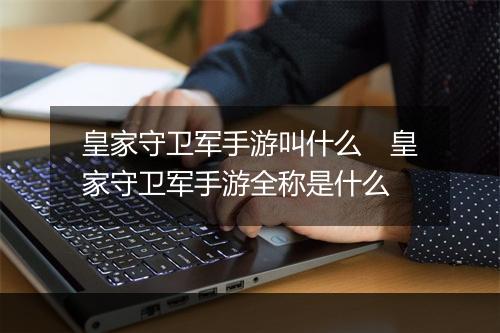 皇家守卫军手游叫什么　皇家守卫军手游全称是什么