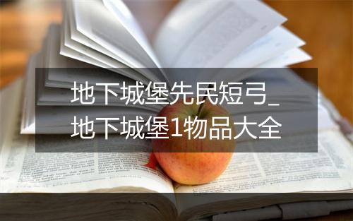 地下城堡先民短弓_地下城堡1物品大全