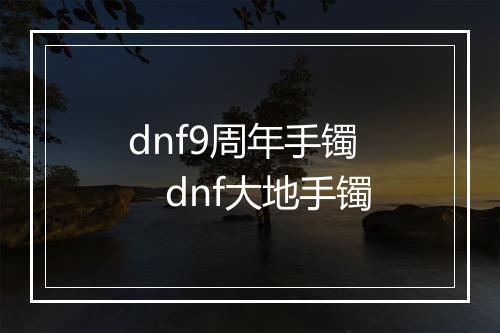 dnf9周年手镯　dnf大地手镯
