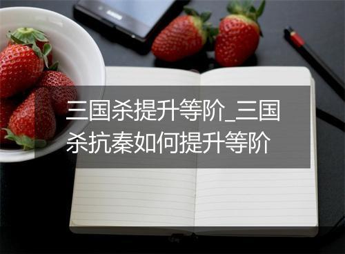 三国杀提升等阶_三国杀抗秦如何提升等阶